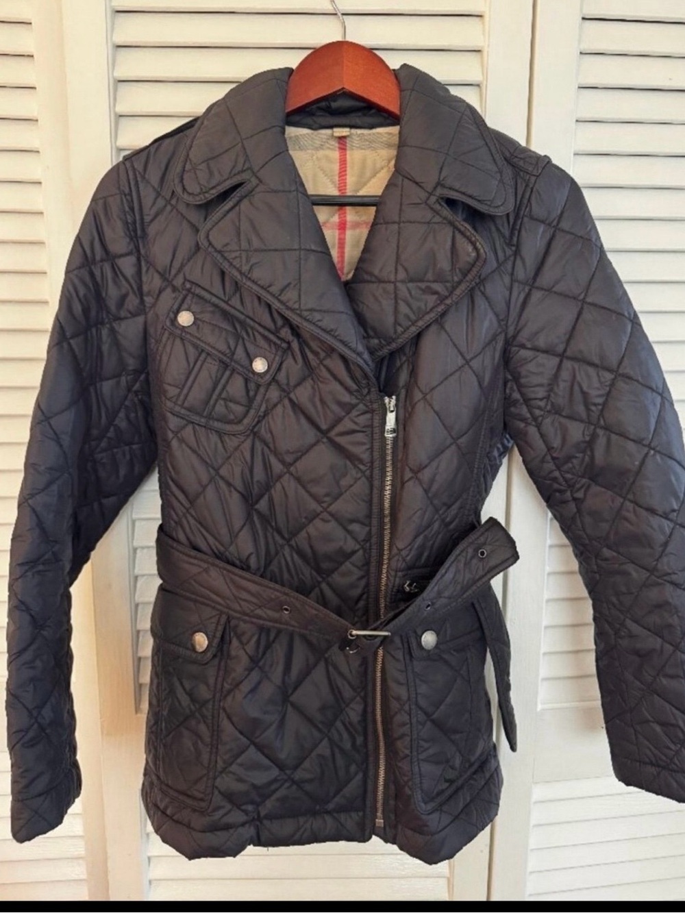 Burberry Quilted Belted Utility Jacket - Black